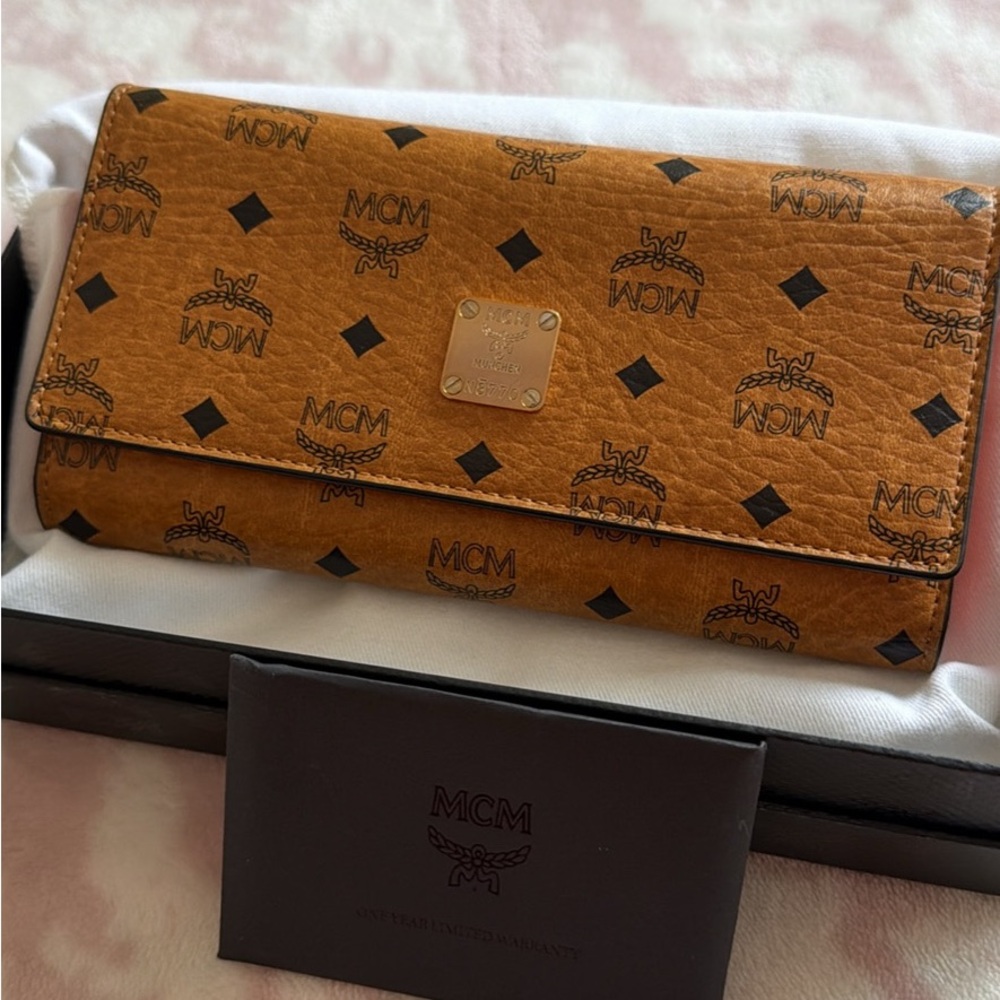 MCM Cognac Visetos Wallet